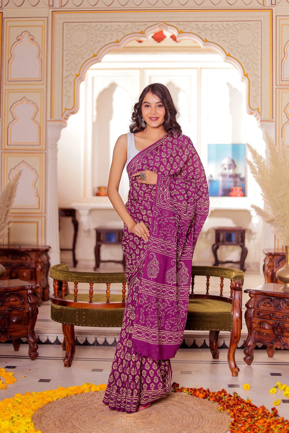 1 MINUTE READY TO WEAR PURE SOFT LINEN SILK SAREE