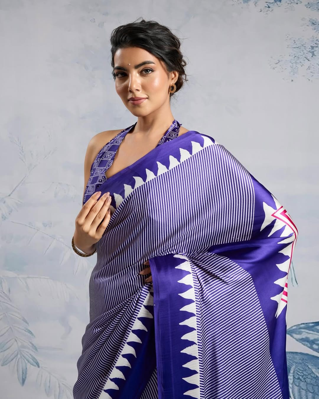1 MIN READY TO WEAR DIGITAL PRINTED CRAPE SILK SAREE