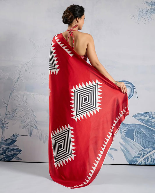 1 MIN READY TO WEAR DIGITAL PRINTED CRAPE SILK SAREE