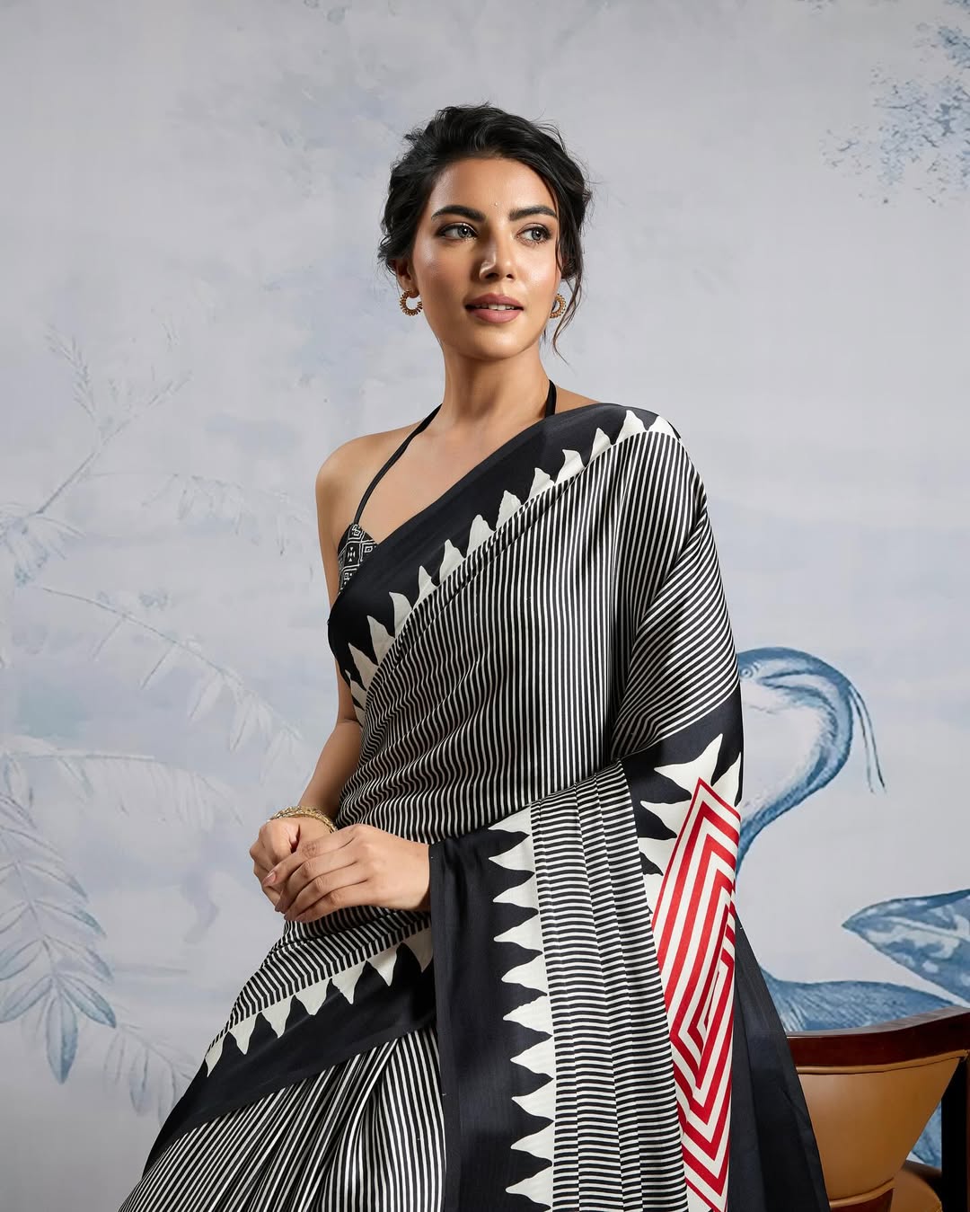 1 MIN READY TO WEAR DIGITAL PRINTED CRAPE SILK SAREE