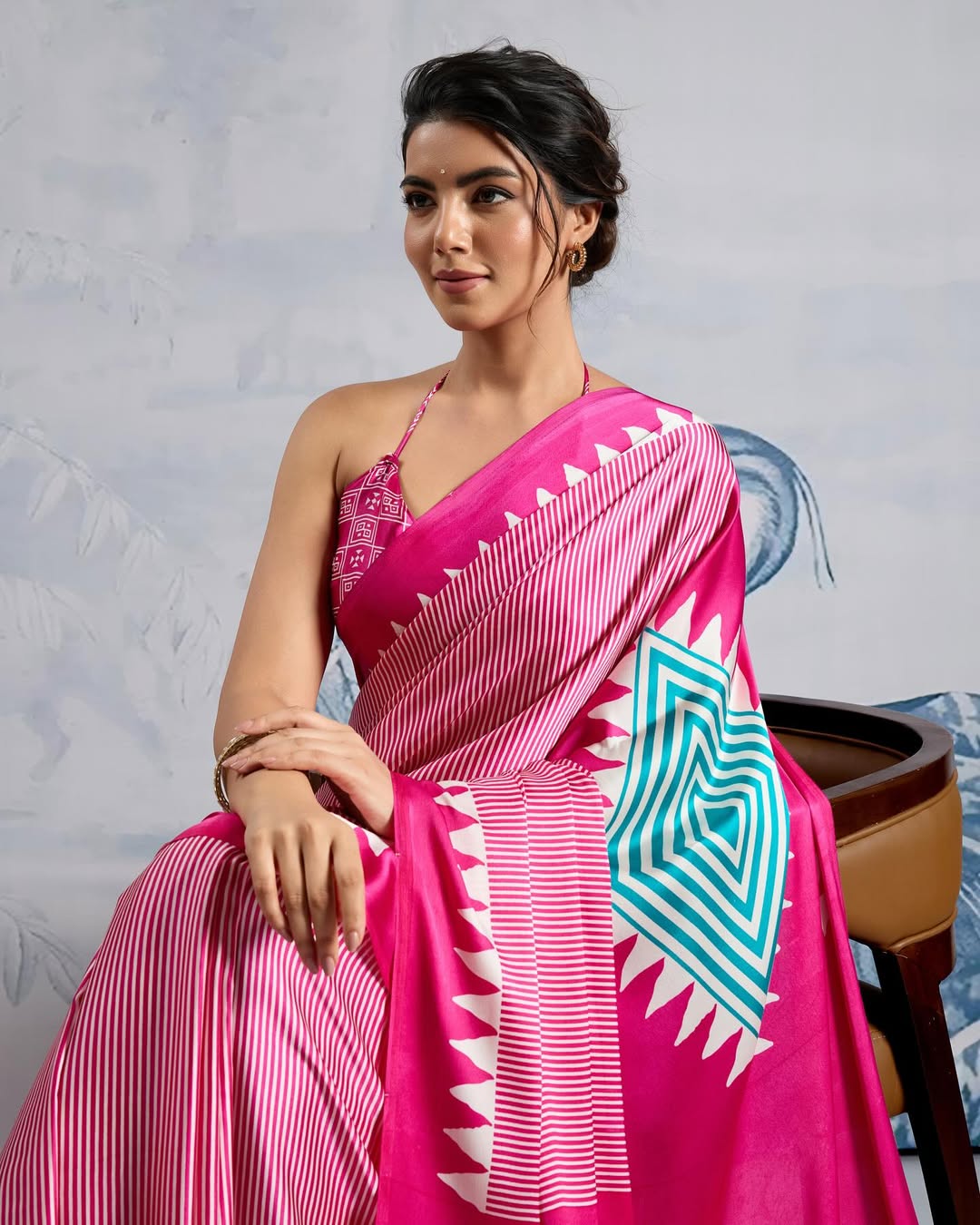 1 MIN READY TO WEAR DIGITAL PRINTED CRAPE SILK SAREE
