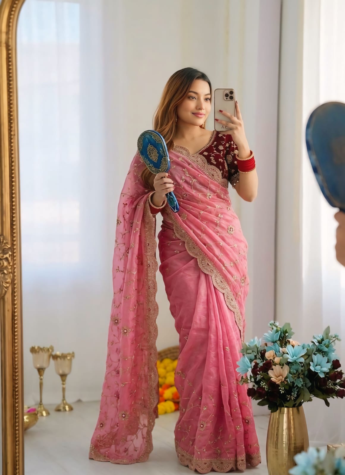 BEAUTIFUL PARTY WEAR TRADITIONAL SOFT FENDY SILK SAREE