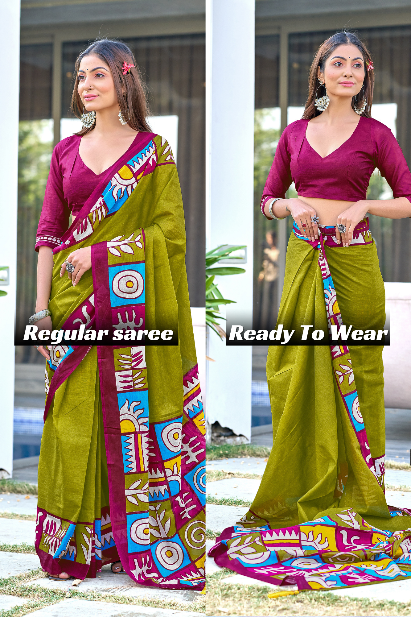 PURE COTTON FANCY BAGRU BLOCK PRINT SAREES