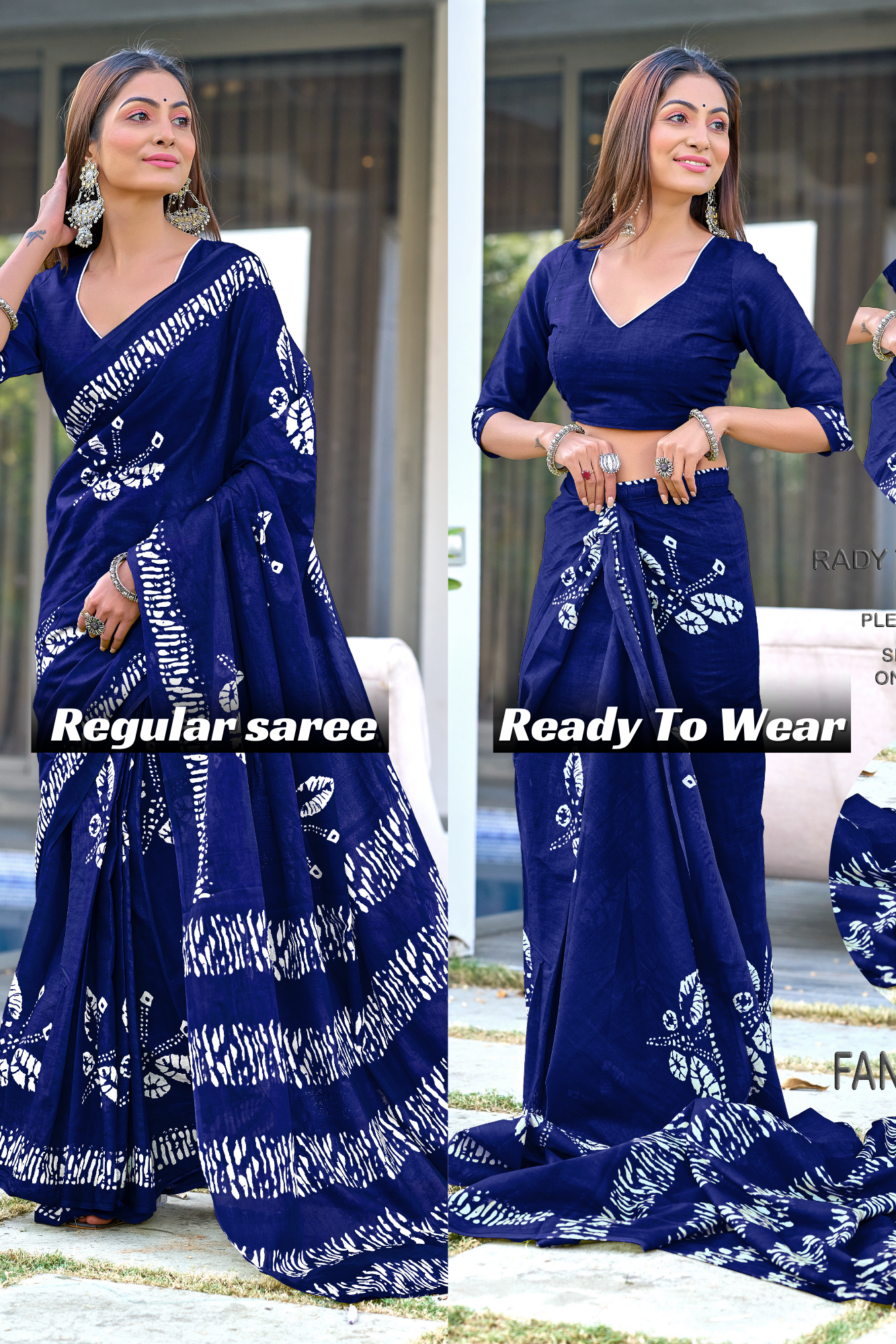 PURE COTTON FANCY BAGRU BLOCK PRINT SAREES