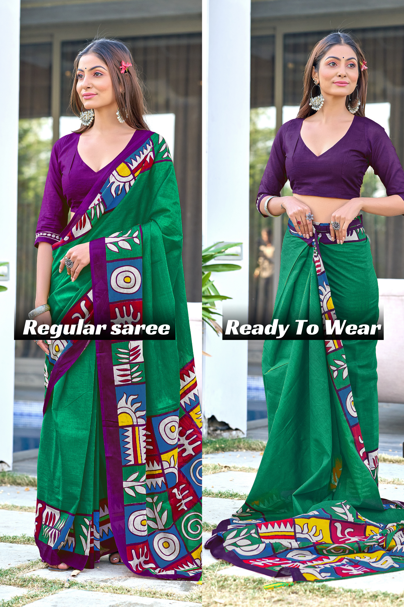 PURE COTTON FANCY BAGRU BLOCK PRINT SAREES