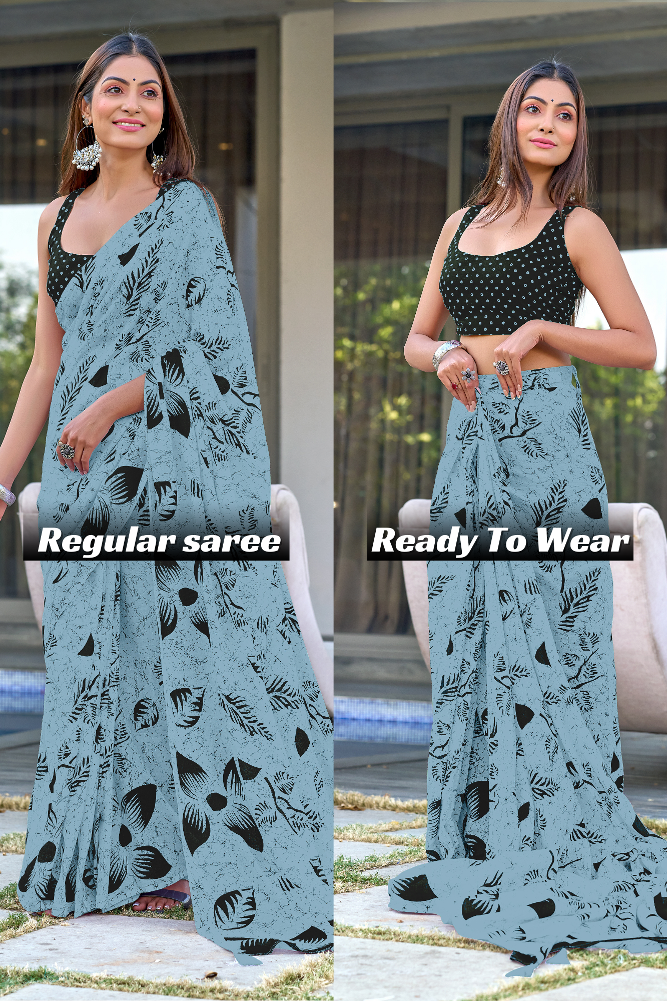 PURE COTTON FANCY BAGRU BLOCK PRINT SAREES WITH BLOUSE PICE