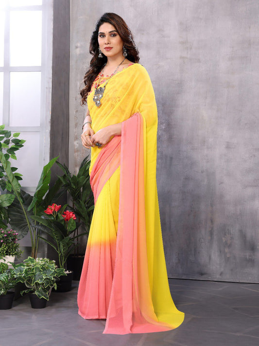 1 MIN READY TO WEAR SAREE IN GEORGETTE WITH BANGLORI BLOUSE