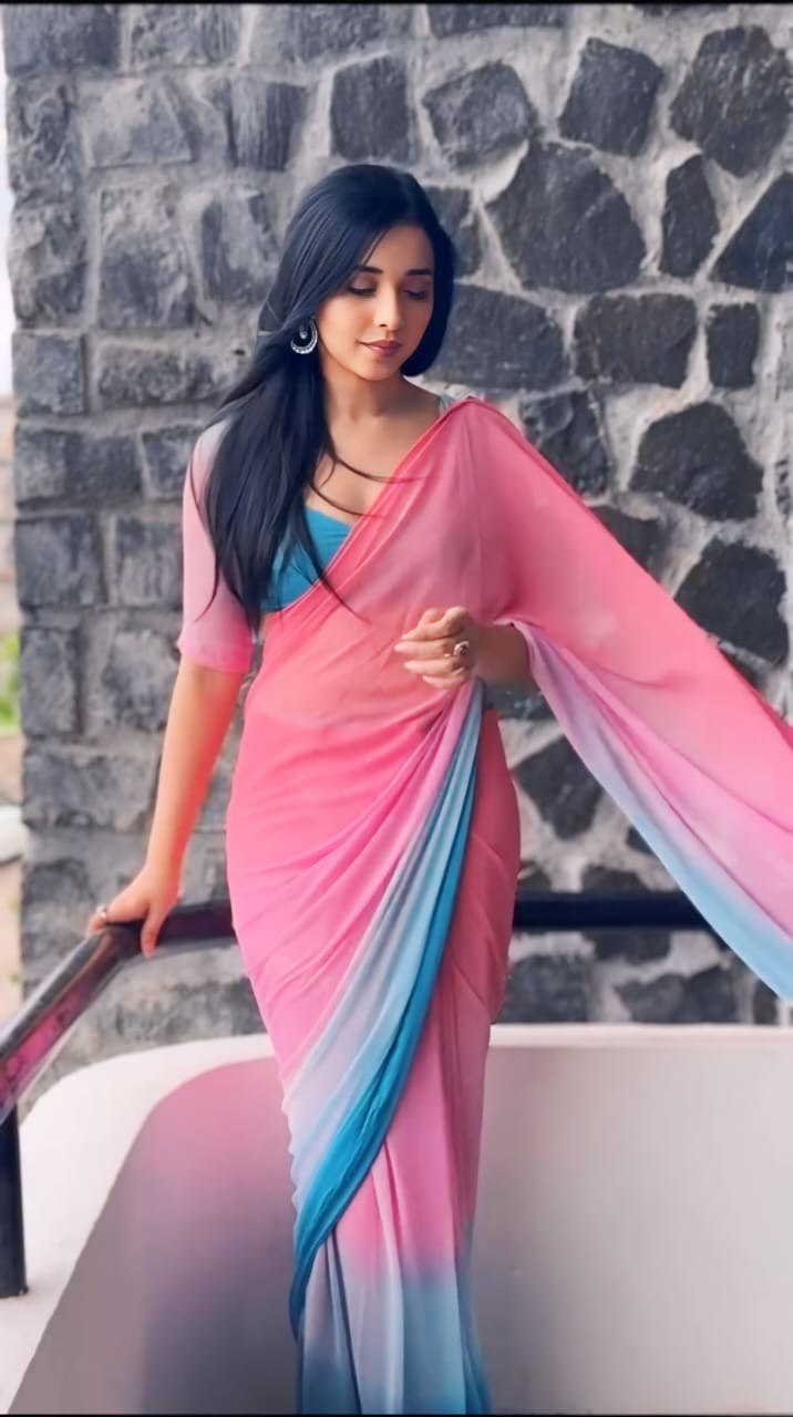 1 MIN READY TO WEAR SAREE IN IMPORTED GEORGETTE WITH BLOUSE