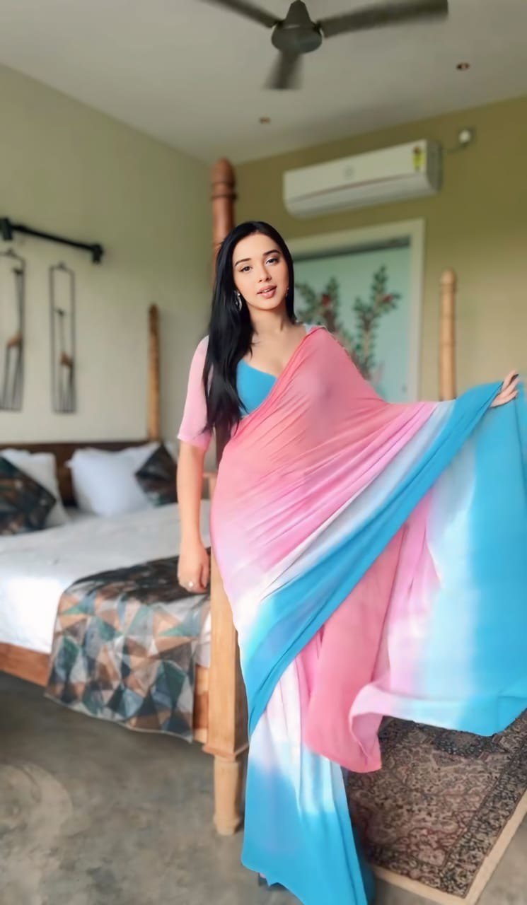 1 MIN READY TO WEAR SAREE IN IMPORTED GEORGETTE WITH BLOUSE