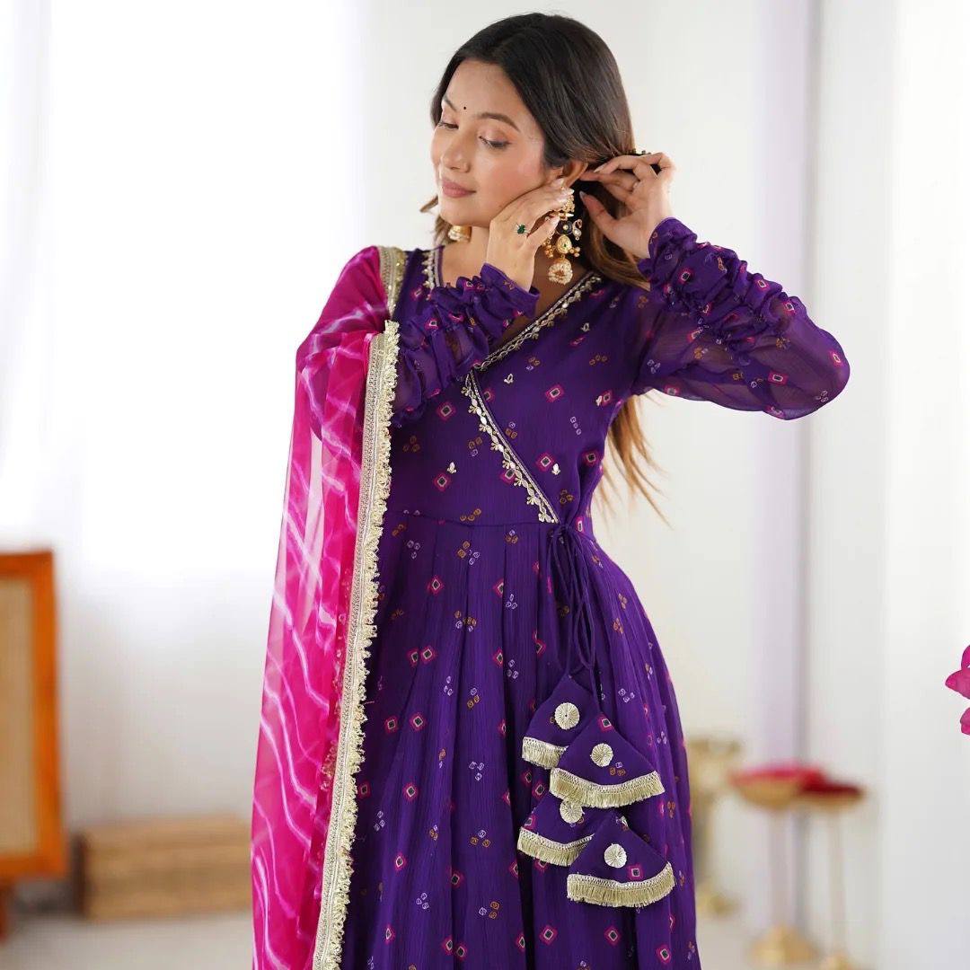 ANARKALI SET SUPERHIT TRENDING 3 PIECES GOWN, PENT & DUPATTA SET