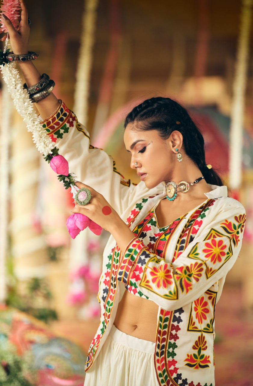 PURE COTTON FABRIC REAL MODELING LEHENGA, BLOUSE & KOTI SET