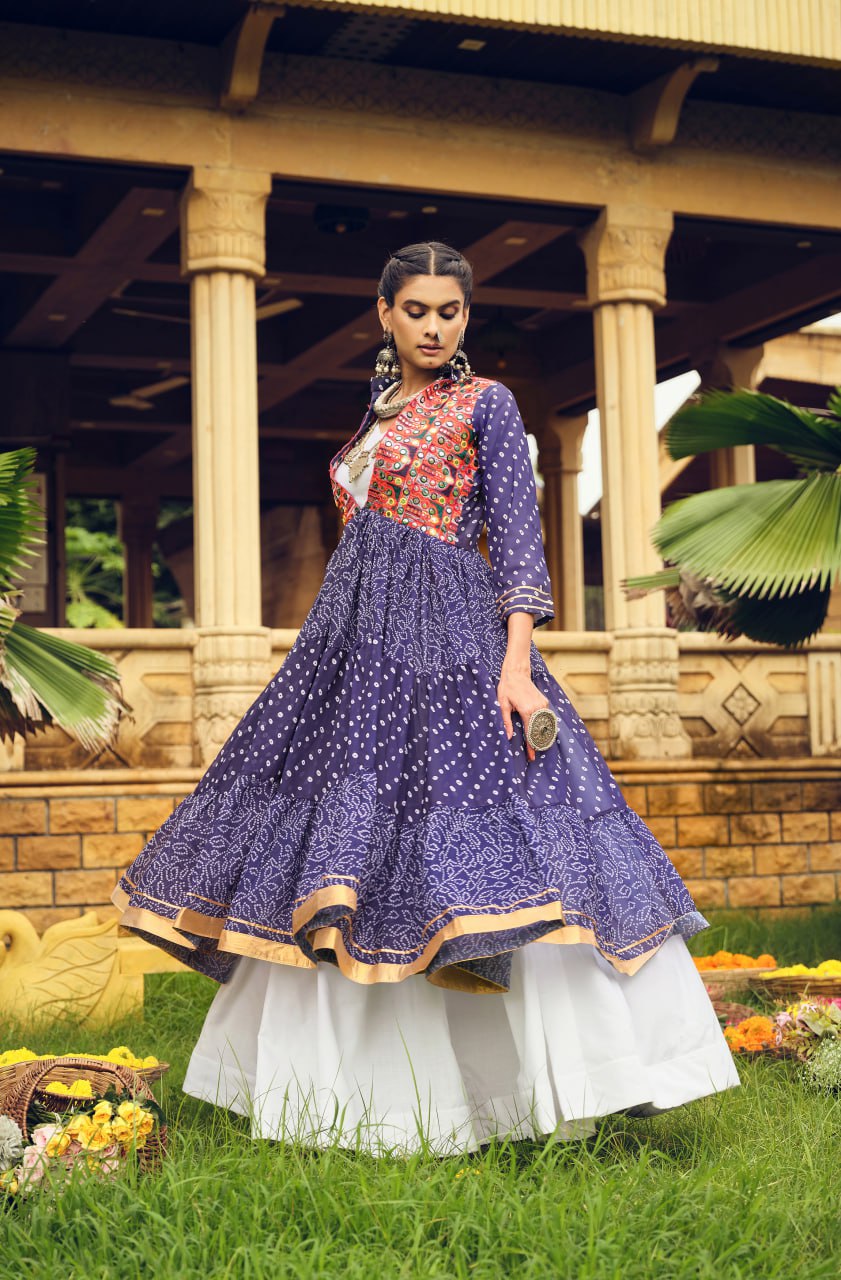 NAVRATRI SPECIAL SHRUG, BLOUSE WITH FULL FLAIR, FULLY STITCHED
