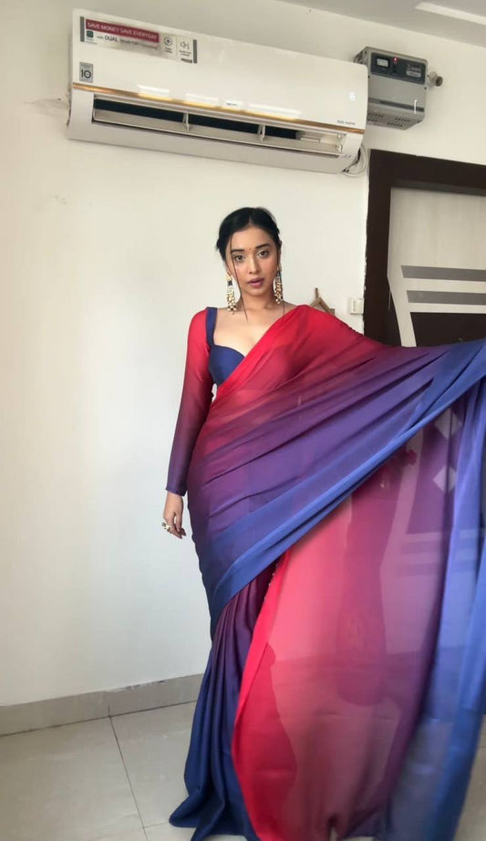 1 MIN READY TO WEAR IN IMPORTED GEORGETTE WITH HEAVY BLOUSE