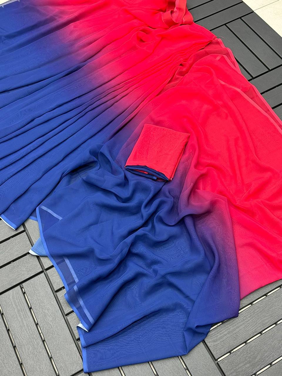 1 MIN READY TO WEAR IN IMPORTED GEORGETTE WITH HEAVY BLOUSE