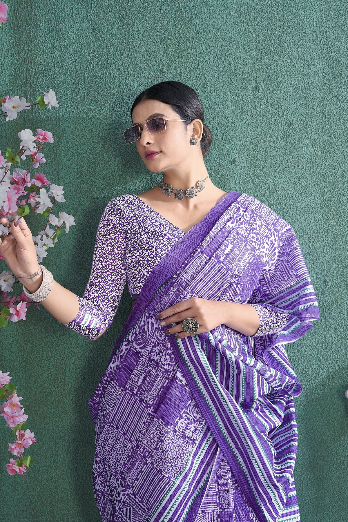 1-MIN READY TO WEAR PREMIUM MULMUL COTTON SAREE