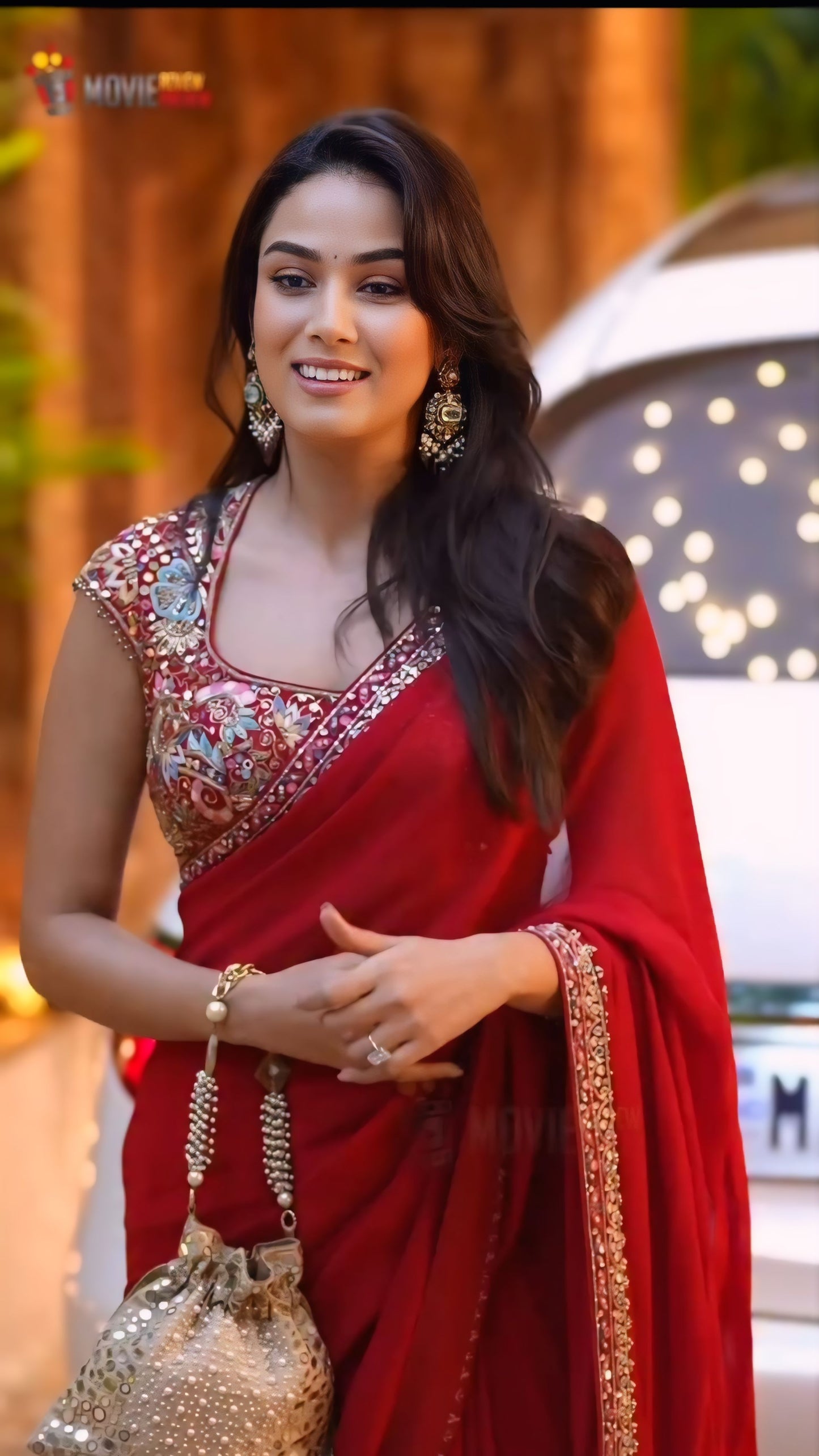 PANOPLY RED RANGOLI SILK SAREE WITH UNEQUALLED BLOUSE PIECE