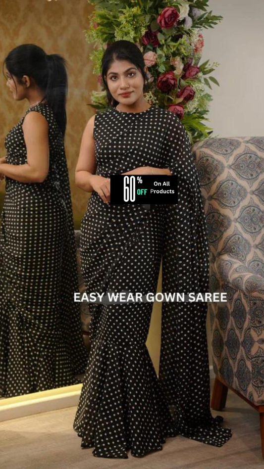 GOWN SAREE  1-MIN READY TO WEAR PREMIUM GEORGETTE