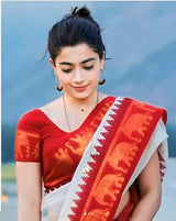 Rashmika Design Soft Silk Saree With Jacquard border