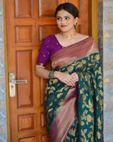 Soft Silk Saree With Jacquard border