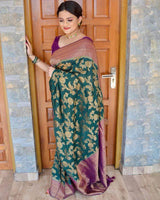 Soft Silk Saree With Jacquard border