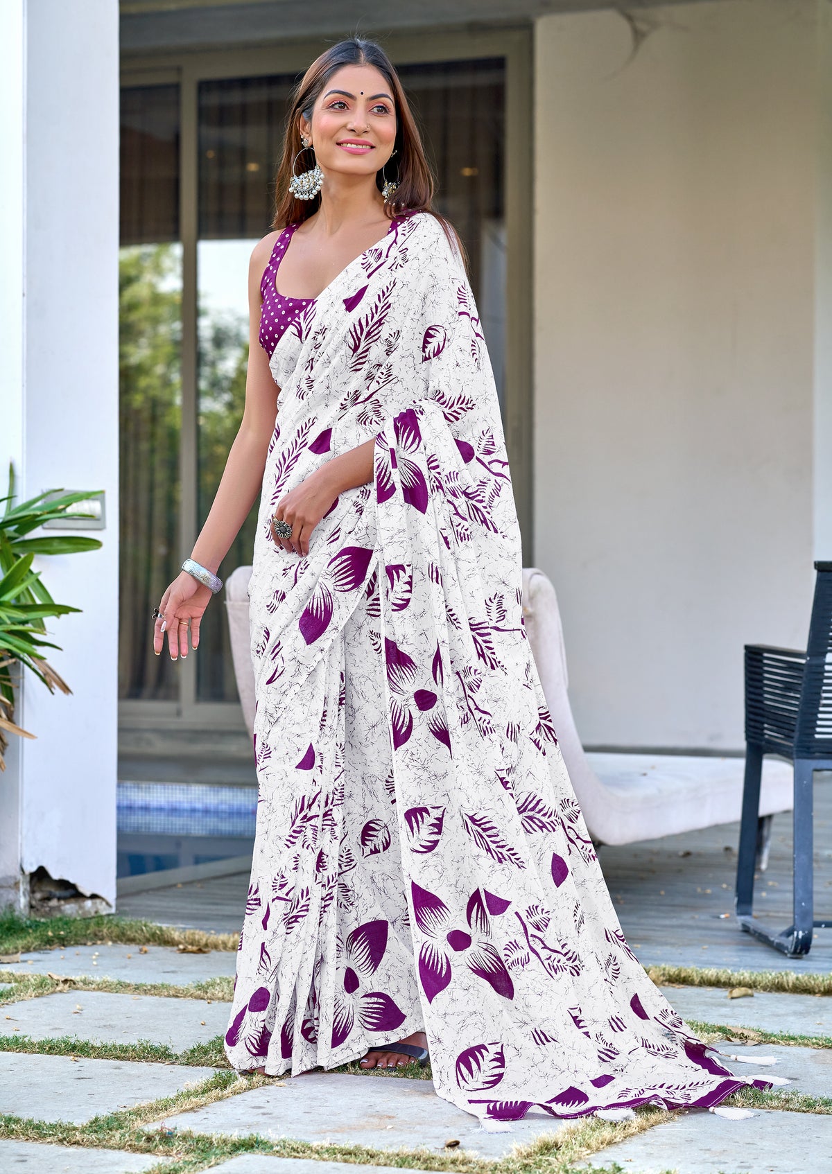 PURE COTTON FANCY BAGRU BLOCK PRINT SAREES WITH BLOUSE PICE
