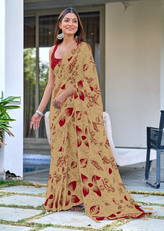 PURE COTTON FANCY BAGRU BLOCK PRINT SAREES WITH BLOUSE PICE