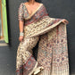VINTAGE-INSPIRED MODAL SILK SAREE WITH REAL MIRROR