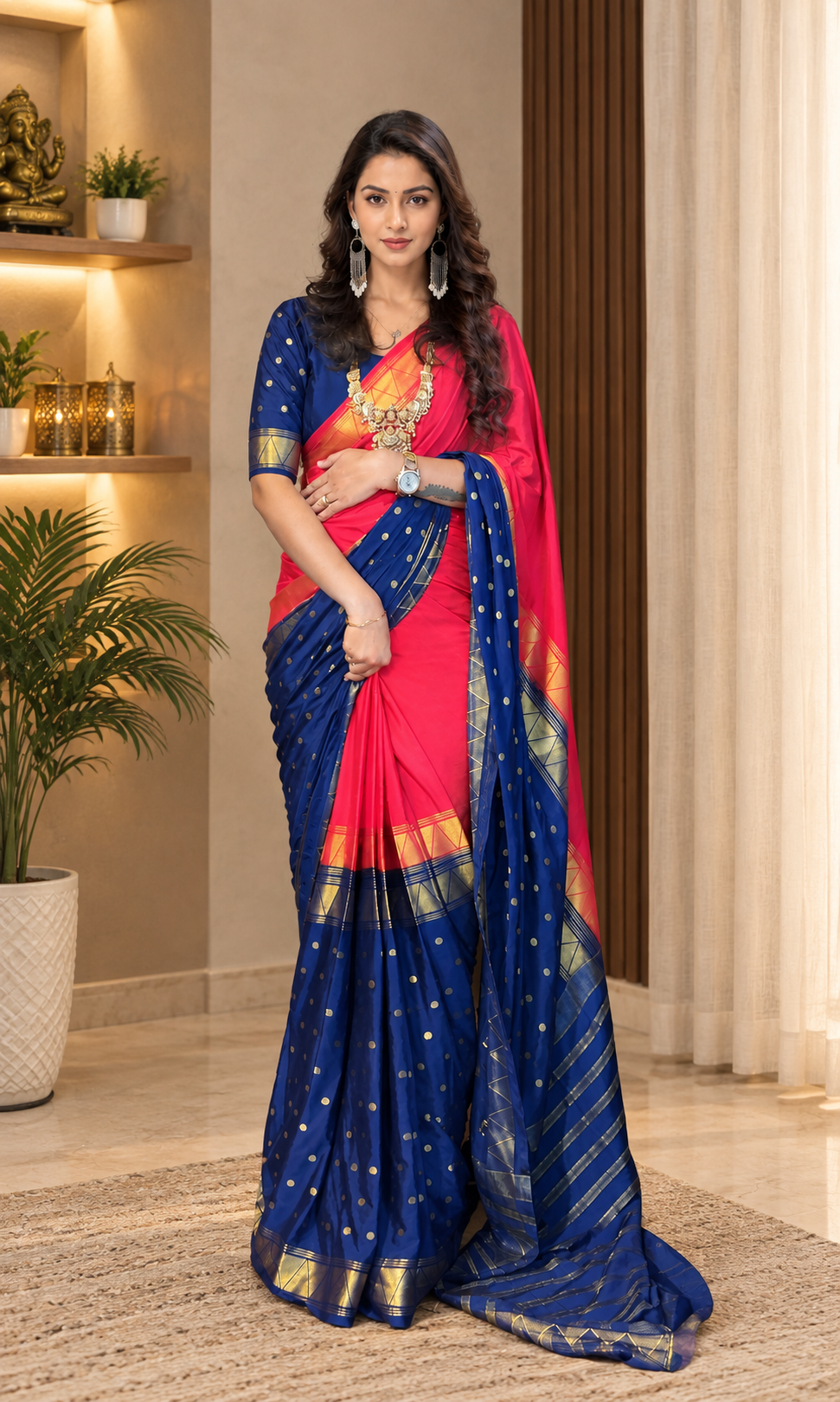 READY-TO-WEAR MYSORE SILK SAREE GOWN-EFFORTLESS PARTY WEAR FOR WOMEN