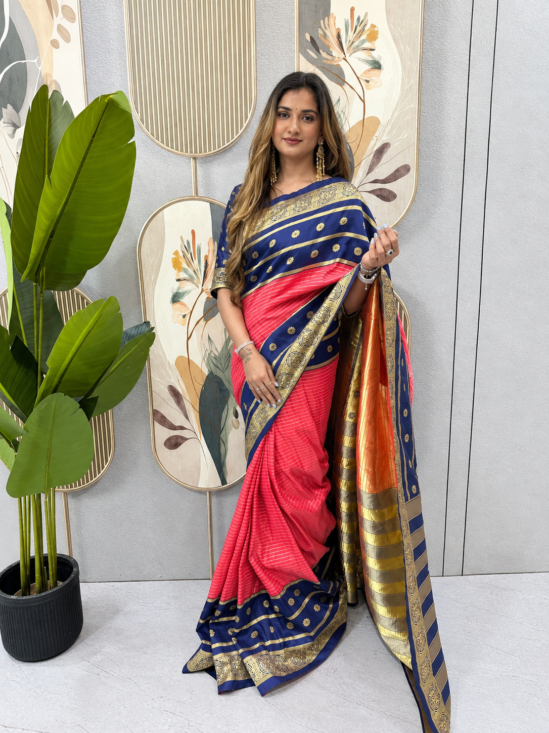 READY-TO-WEAR MYSORE SILK SAREE GOWN-EFFORTLESS PARTY WEAR FOR WOMEN