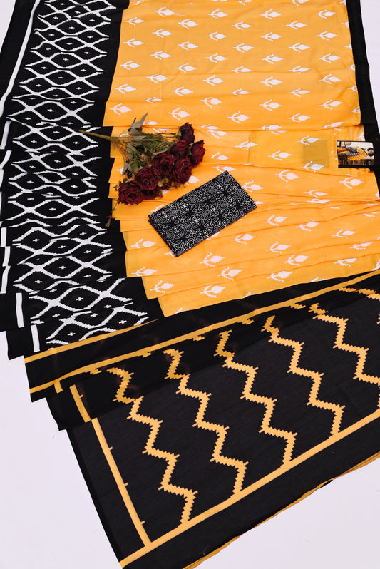 POCKET SAREE WITH READY TO WEAR PURE SOFT MUL MUL COTTON SILK SAREE