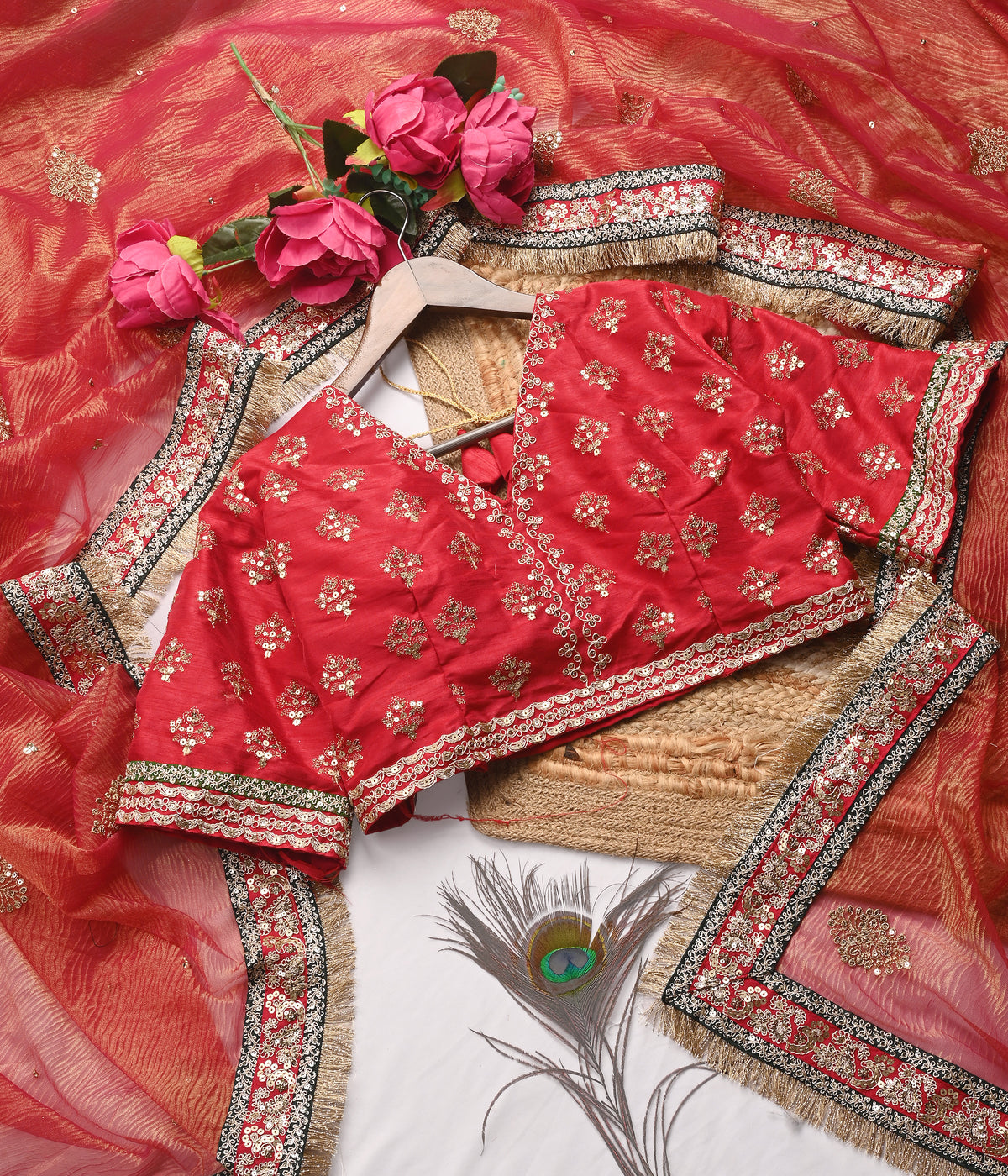 BEAUTIFUL PARTY WEAR MAROON COLOR SOFT CRUSH FABRIC SAREE