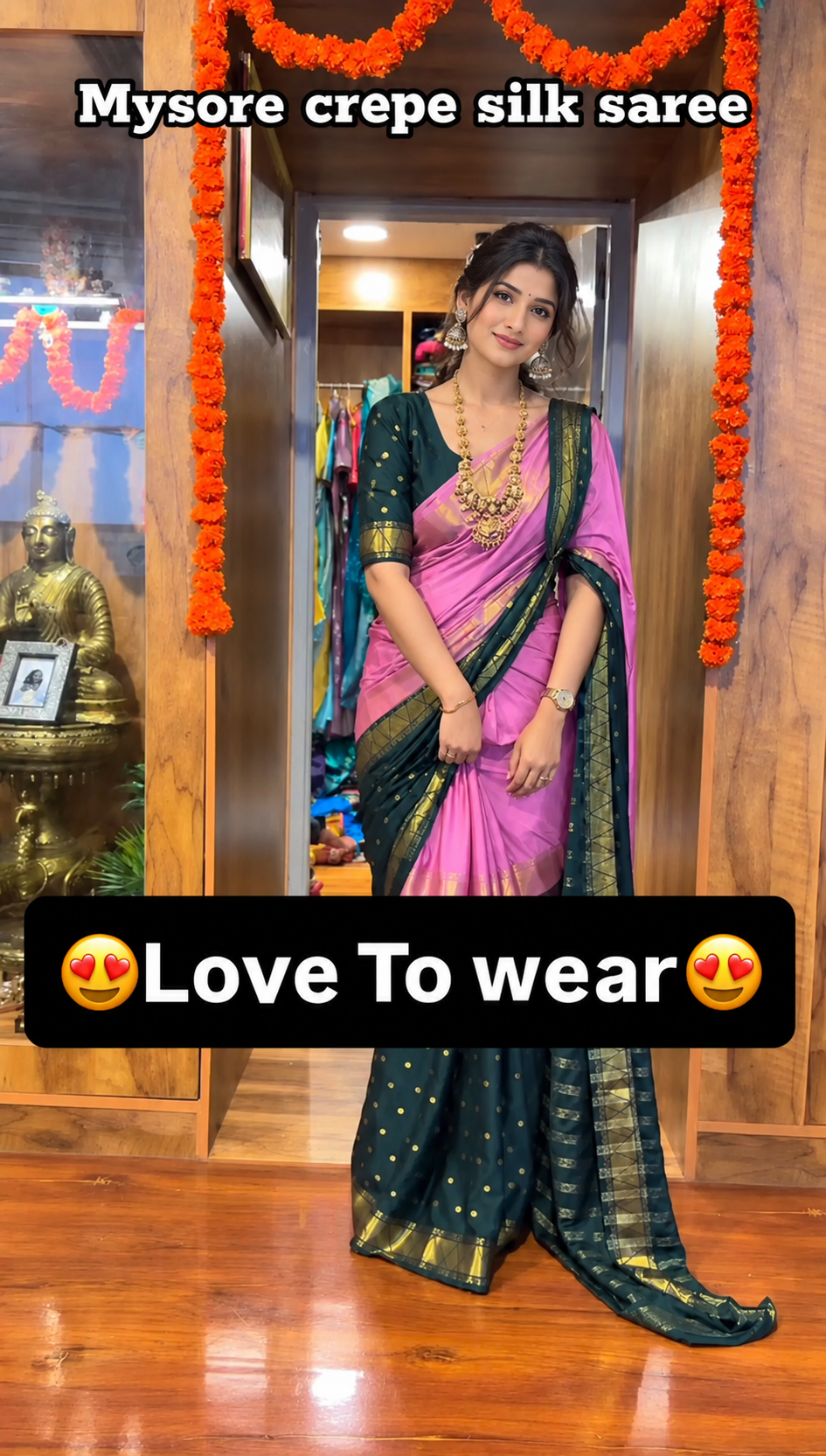 READY-TO-WEAR MYSORE SILK SAREE GOWN-EFFORTLESS PARTY WEAR FOR WOMEN