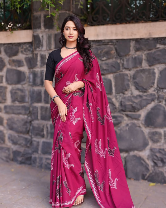 POCKET SAREE WITH READY TO WEAR PURE SOFT MUL MUL COTTON SILK SAREE