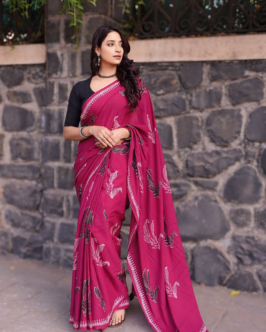 POCKET SAREE WITH READY TO WEAR PURE SOFT MUL MUL COTTON SILK SAREE