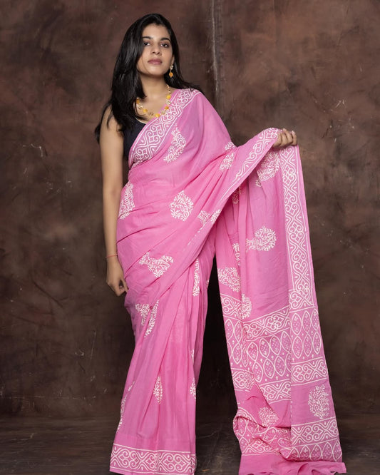 POCKET SAREE WITH READY TO WEAR PURE SOFT MUL MUL COTTON SILK SAREE