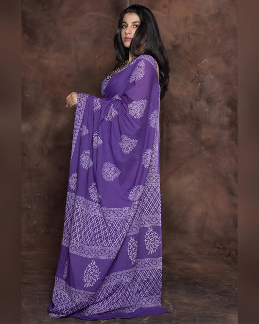 POCKET SAREE WITH READY TO WEAR PURE SOFT MUL MUL COTTON SILK SAREE