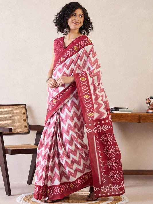 POCKET SAREE WITH READY TO WEAR PURE SOFT MUL MUL COTTON SILK SAREE