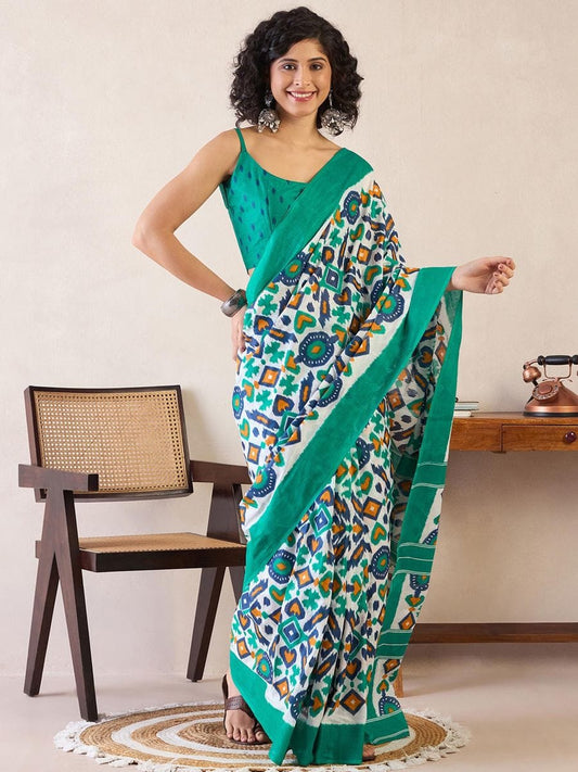 POCKET SAREE WITH READY TO WEAR PURE SOFT MUL MUL COTTON SILK SAREE