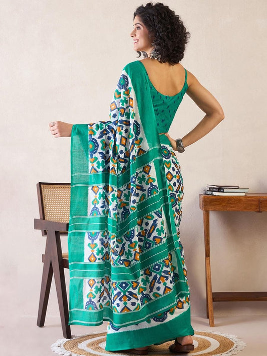POCKET SAREE WITH READY TO WEAR PURE SOFT MUL MUL COTTON SILK SAREE