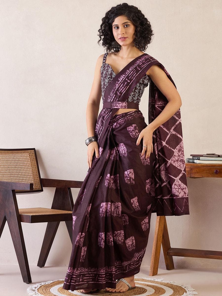 POCKET SAREE WITH READY TO WEAR PURE SOFT MUL MUL COTTON SILK SAREE