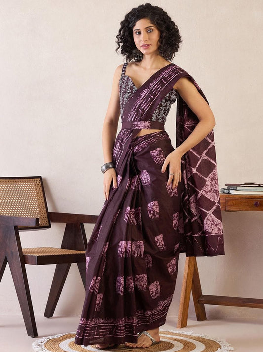 POCKET SAREE WITH READY TO WEAR PURE SOFT MUL MUL COTTON SILK SAREE