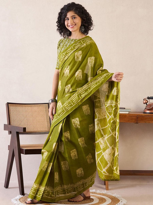 POCKET SAREE WITH READY TO WEAR PURE SOFT MUL MUL COTTON SILK SAREE