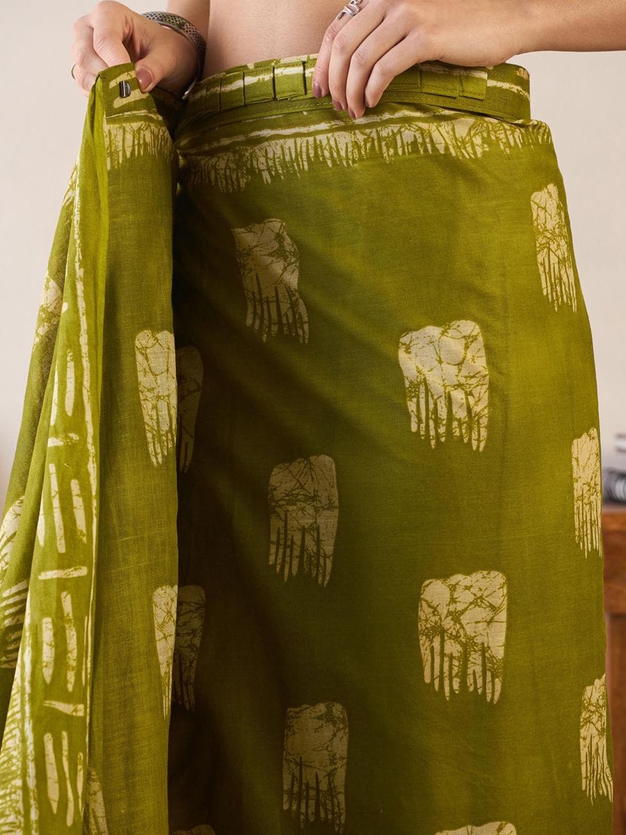 POCKET SAREE WITH READY TO WEAR PURE SOFT MUL MUL COTTON SILK SAREE