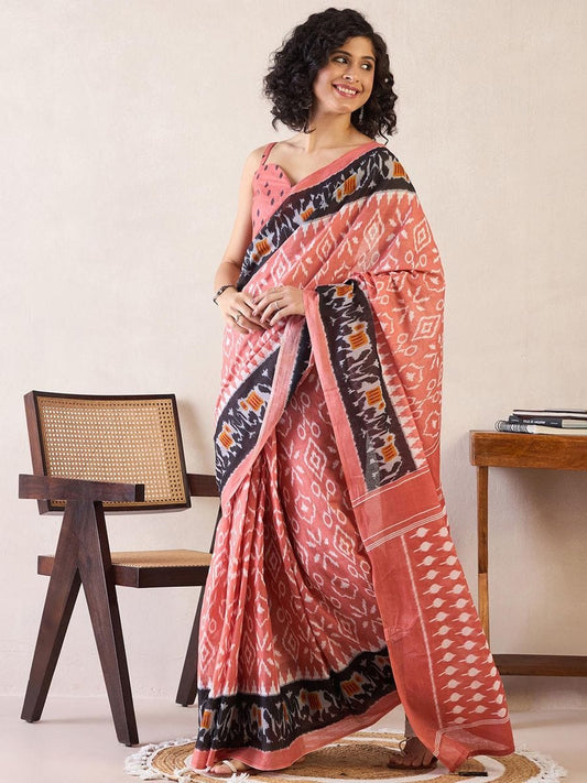 POCKET SAREE WITH READY TO WEAR PURE SOFT MUL MUL COTTON SILK SAREE