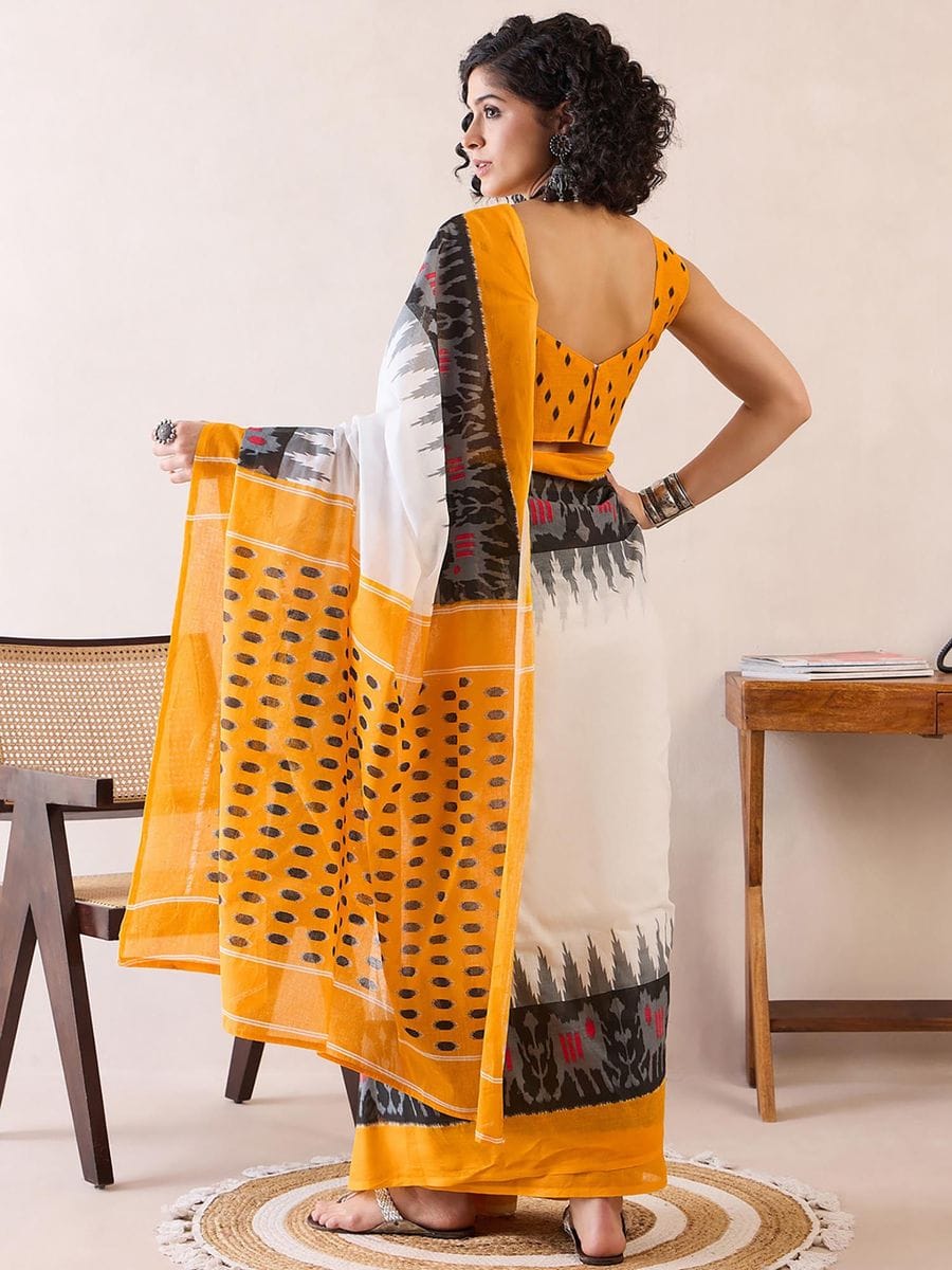 POCKET SAREE WITH READY TO WEAR PURE SOFT MUL MUL COTTON SILK SAREE