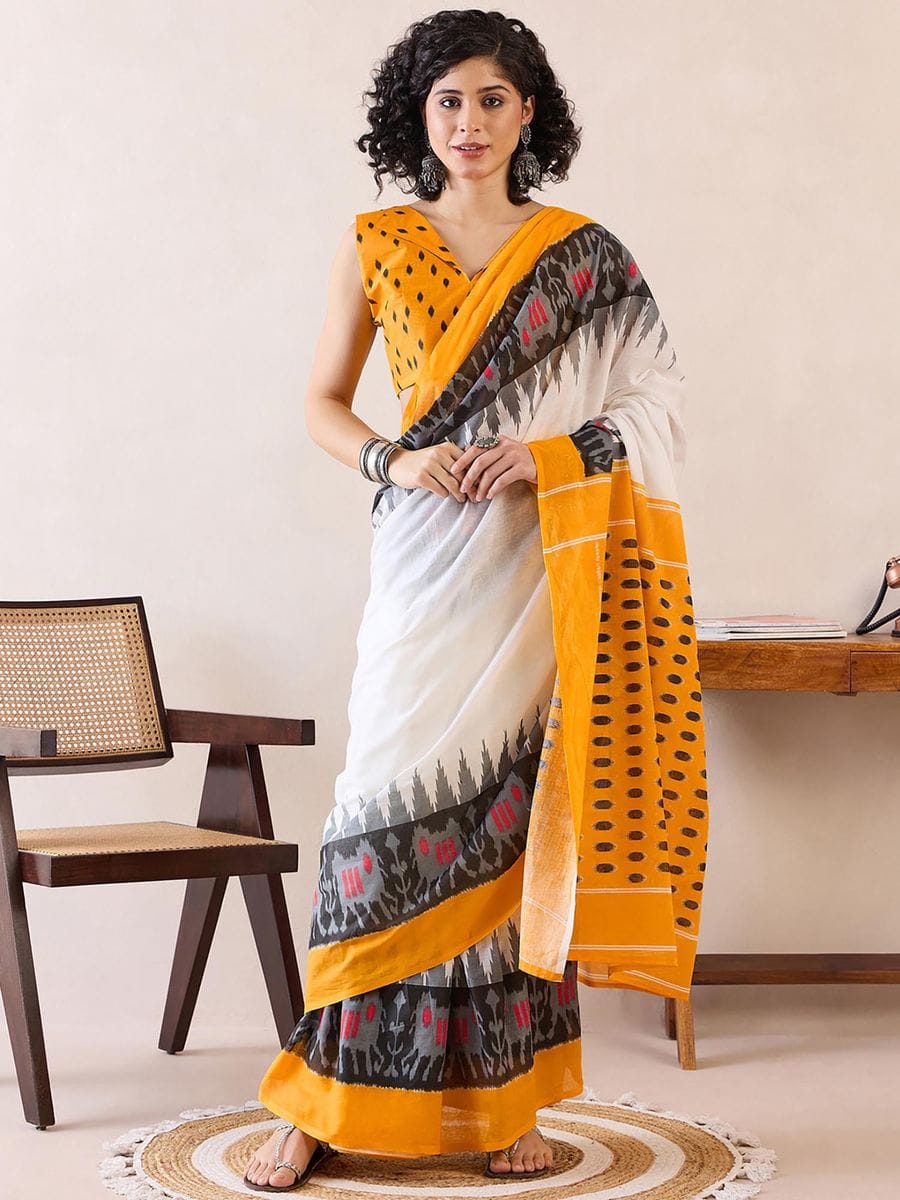 POCKET SAREE WITH READY TO WEAR PURE SOFT MUL MUL COTTON SILK SAREE