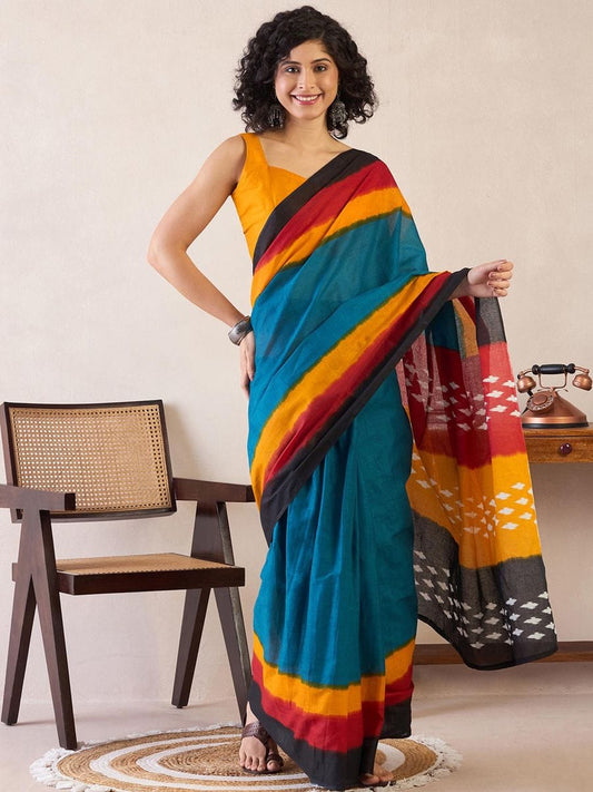 POCKET SAREE WITH READY TO WEAR PURE SOFT MUL MUL COTTON SILK SAREE