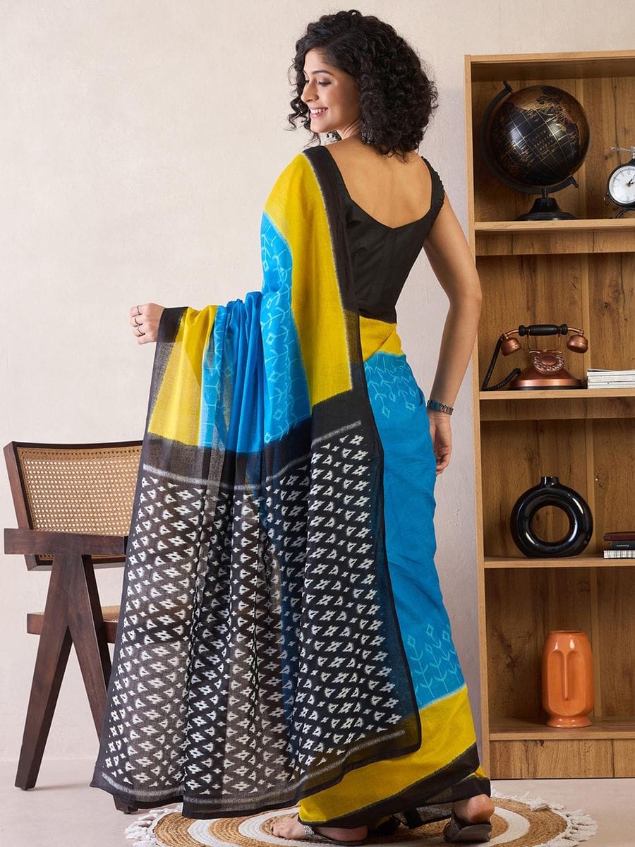 POCKET SAREE WITH READY TO WEAR PURE SOFT MUL MUL COTTON SILK SAREE