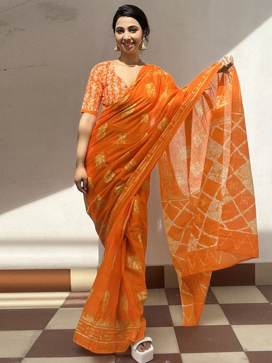 POCKET SAREE WITH READY TO WEAR PURE SOFT MUL MUL COTTON SILK SAREE