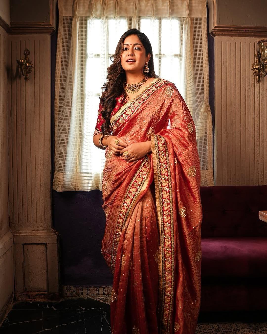 BEAUTIFUL PARTY WEAR MAROON COLOR SOFT CRUSH FABRIC SAREE